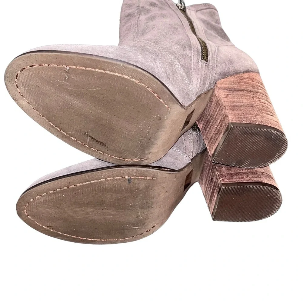 SEYCHELLES Gray Suede Zip Ankle Booties Boots size 7.5